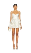 Katie May Sahara Ruffle Mini Dress In White Gold In White