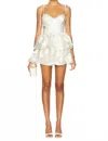 Katie May Sahara Ruffle Mini Dress In White Gold In White