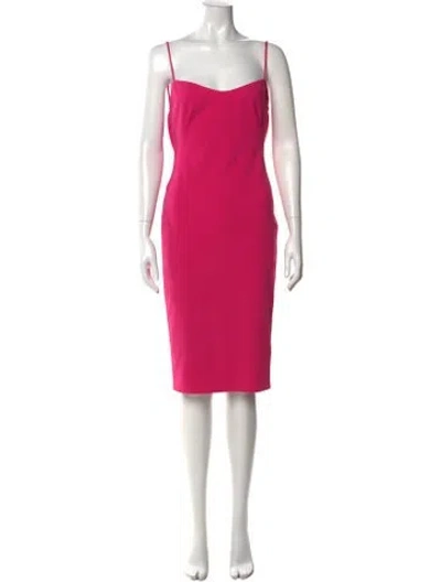 Pre-owned Katie May Square Neckline Knee-length Dress In Pink