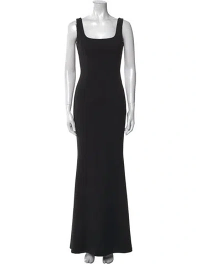 Pre-owned Katie May Square Neckline Long Dress In Black