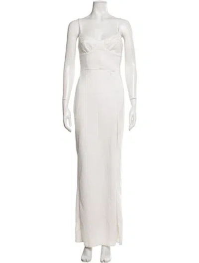 Pre-owned Katie May Square Neckline Long Dress In White