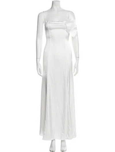Pre-owned Katie May Square Neckline Long Dress In White