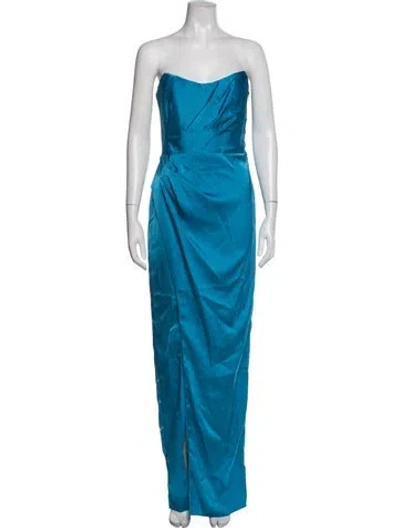 Pre-owned Katie May Strapless Long Dress In Blue