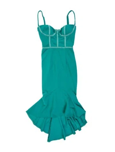 Pre-owned Katie May Strapless Long Dress In Blue/green
