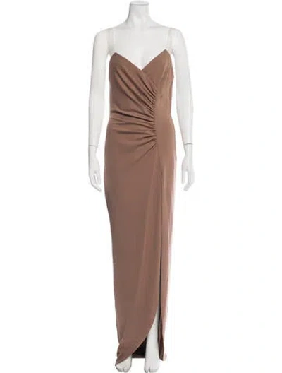 Pre-owned Katie May Strapless Long Dress In Brown
