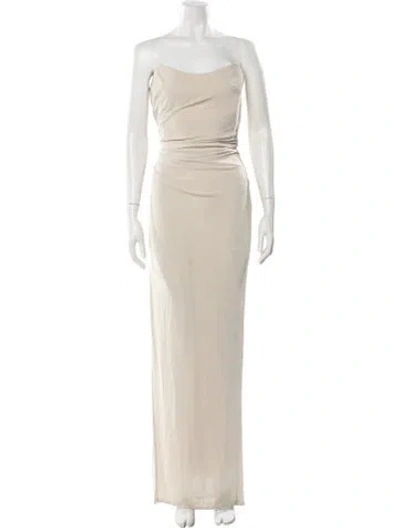 Pre-owned Katie May Strapless Long Dress In Neutral
