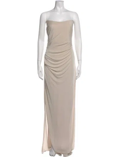 Pre-owned Katie May Strapless Long Dress In Neutral