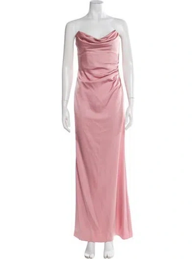 Pre-owned Katie May Strapless Long Dress In Pink