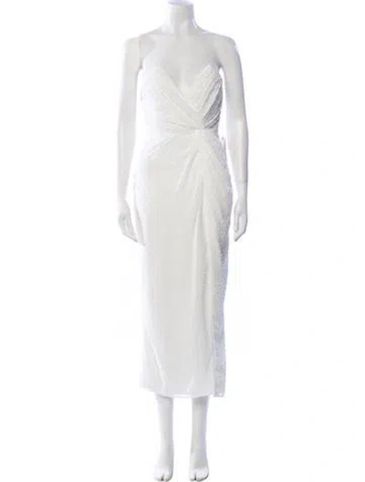 Pre-owned Katie May Strapless Midi Length Dress In White