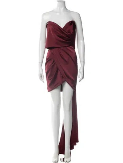 Pre-owned Katie May Strapless Mini Dress In Burgundy