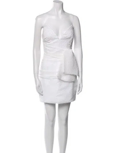 Pre-owned Katie May Strapless Mini Dress In White
