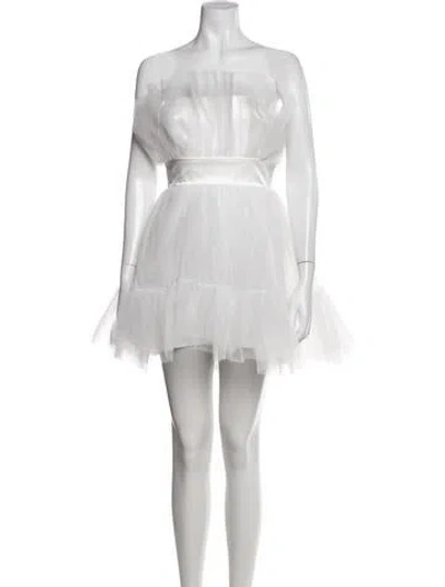 Pre-owned Katie May Strapless Mini Dress In White