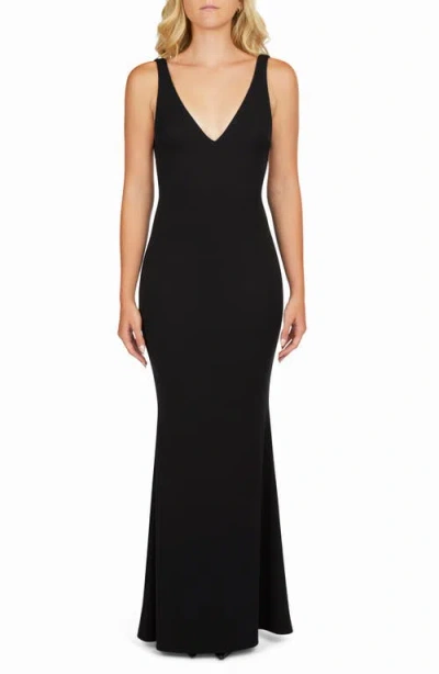 KATIE MAY KATIE MAY TINA DEEP V-NECK OPEN BACK MERMAID GOWN