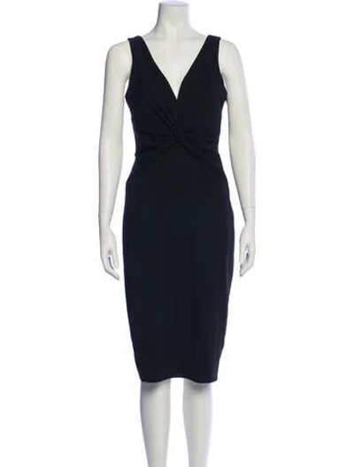 Pre-owned Katie May V-neck Knee-length Dress In Blue