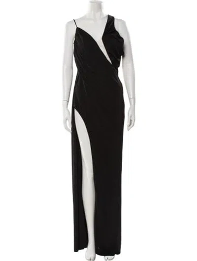 Pre-owned Katie May V-neck Long Dress In Black