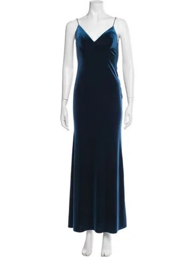 Pre-owned Katie May V-neck Long Dress In Blue