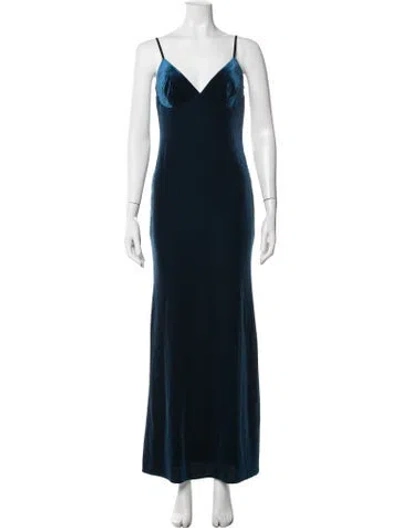 Pre-owned Katie May V-neck Long Dress In Blue