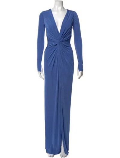 Pre-owned Katie May V-neck Long Dress In Blue
