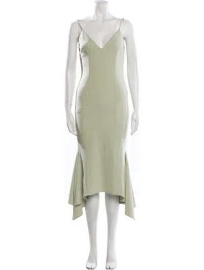 Pre-owned Katie May V-neck Long Dress In Green