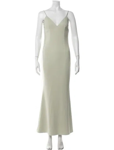 Pre-owned Katie May V-neck Long Dress In Green