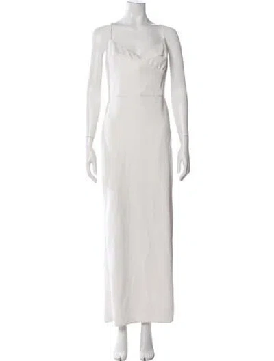 Pre-owned Katie May V-neck Long Dress In Neutral
