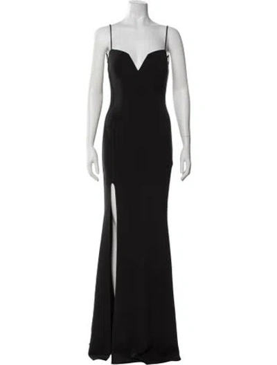 Pre-owned Katie May V-neck Long Dress W/ Tags In Black