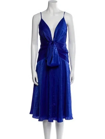 Pre-owned Katie May V-neck Midi Length Dress In Blue