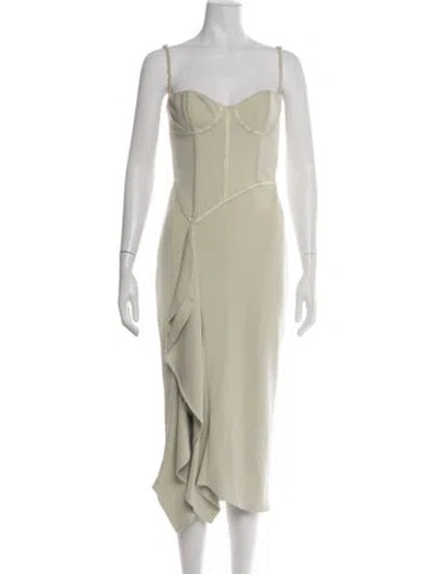 Pre-owned Katie May V-neck Midi Length Dress In Green