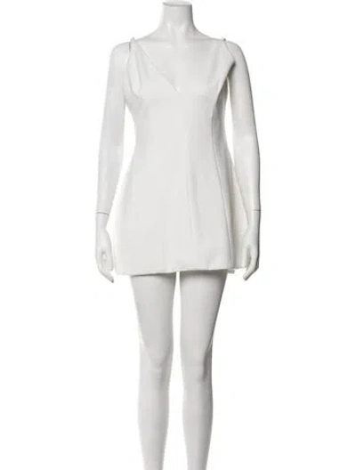 Pre-owned Katie May V-neck Mini Dress In White