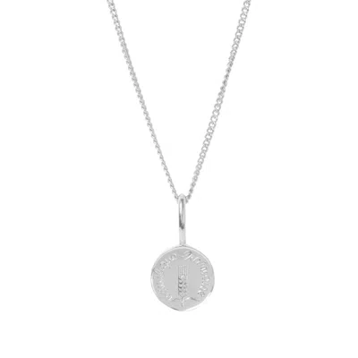 Katie Mullally Limited Men's French Centime Coin Charm & Chain In Silver