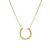 Katie Mullally Limited Men's Horseshoe Pendant & Chain In Gold Plated In Gold