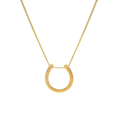 Katie Mullally Limited Men's Horseshoe Pendant & Chain In Gold Plated