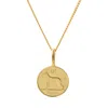 Katie Mullally Limited Men's Irish 6d Coin & Chain In Yellow Gold Plate In Gold