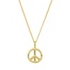 Katie Mullally Limited Men's Peace Sign & Chain In Yellow Gold Plate In Gold