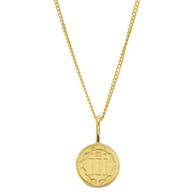 Katie Mullally Limited Women's American Coin Necklace In Yellow Gold Plate