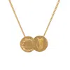 Katie Mullally Limited Women's American Irish Double Coin Necklace Yellow Gold Plated In Gold