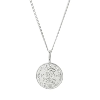 Katie Mullally Limited Women's British Shilling Coin Necklace In Silver