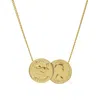 Katie Mullally Limited Women's English Farthing Double Coin Pendant Gold Plated Necklace In Gold