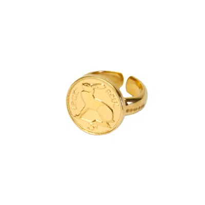 Katie Mullally Limited Women's Irish 3d Adjustable Ring Yellow Gold Plated