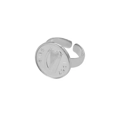Katie Mullally Limited Women's Irish Harp Adjustable Ring Silver