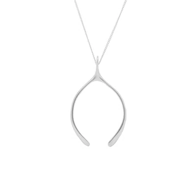 Katie Mullally Limited Women's Large Sterling Silver Wishbone Necklace