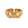 Katie Mullally Limited Women's London Irish Adjustable Claddagh Ring Gold Plated In Gold