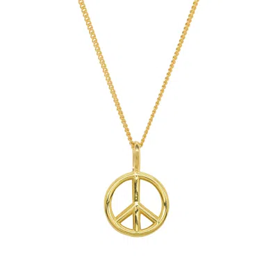 Katie Mullally Limited Women's Peace Sign Yellow Gold Plated Necklace
