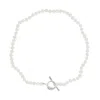 Katie Mullally Limited Women's Pearls, Fresh Water Necklace Signature Katie Mullally Claddagh Silver Clasp In Silver