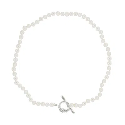 Katie Mullally Limited Women's Pearls, Fresh Water Necklace Signature Katie Mullally Claddagh Silver Clasp