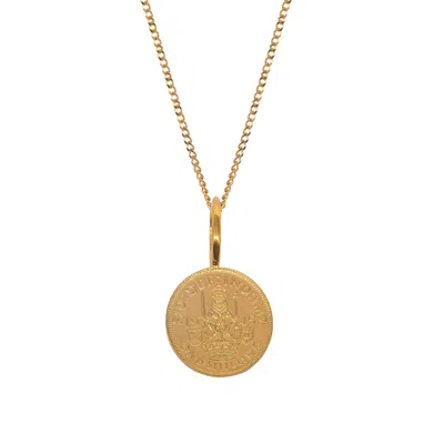 Katie Mullally Limited Women's Scottish Shilling Coin Charm Gold Plated Necklace