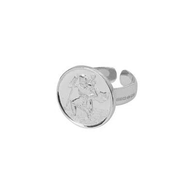 Katie Mullally Limited Women's St Christopher Adjustable Ring Silver