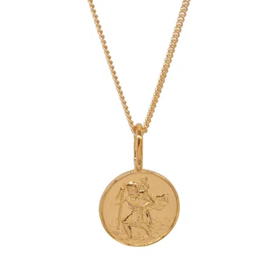 Katie Mullally Limited Women's St Christopher Necklace In Yellow Gold