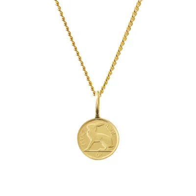 Katie Mullally Women's Irish 3d Coin Yellow Gold Plated Necklace