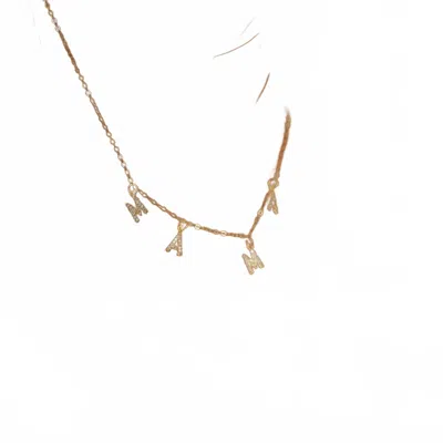 Katie Waltman Mama Cubic Zirconia Necklace In Gold